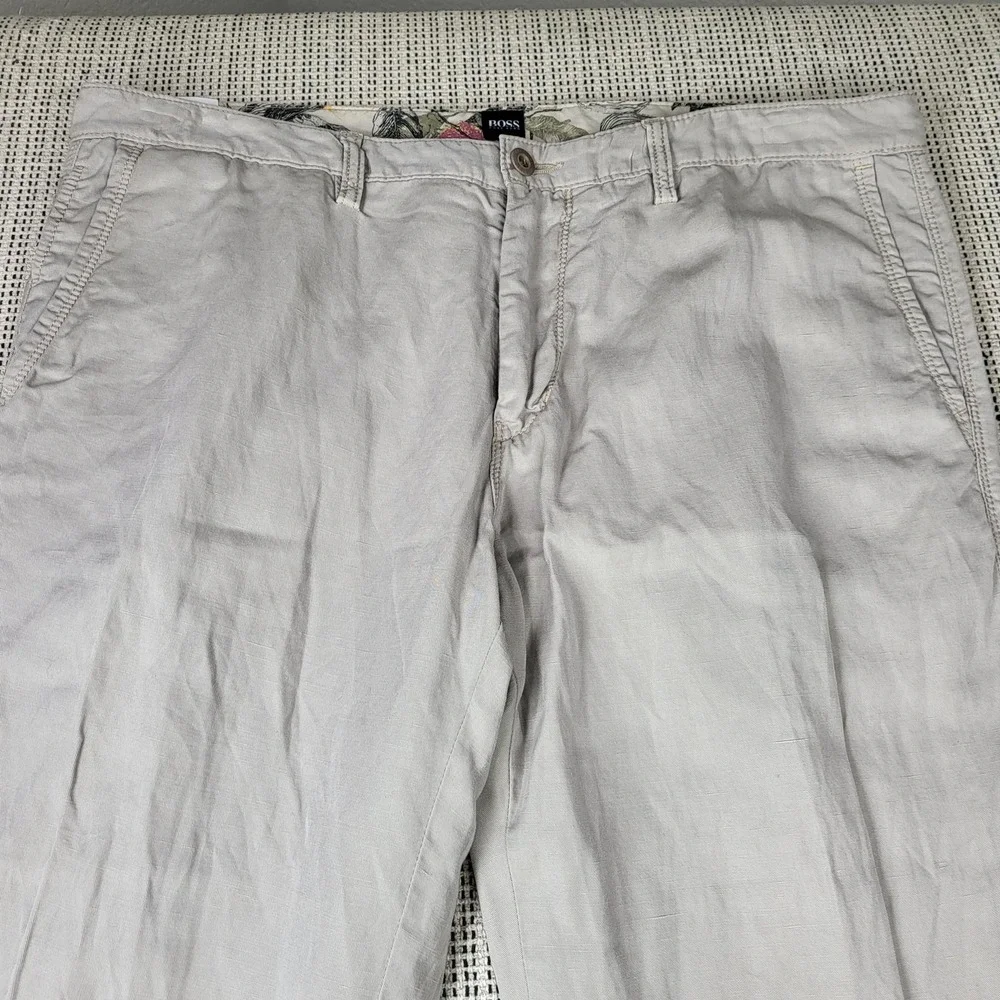 Hugo Boss Pants Mens 36x32 Beige Chino Regular Fit Straight‎ Leg Casual Summer