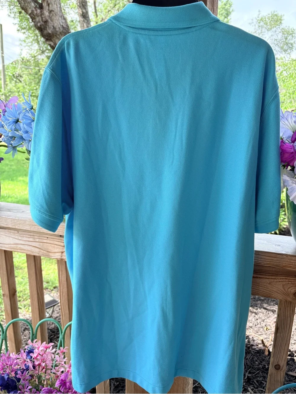 Men’s L.L. Bean Turquoise Blue Traditional Fit Cotton Knit Polo Shirt NWOT XL