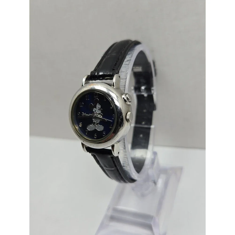 Disney by Seiko Mickey Mouse Musical Quartz Watch Navy Dial Leather New Battery