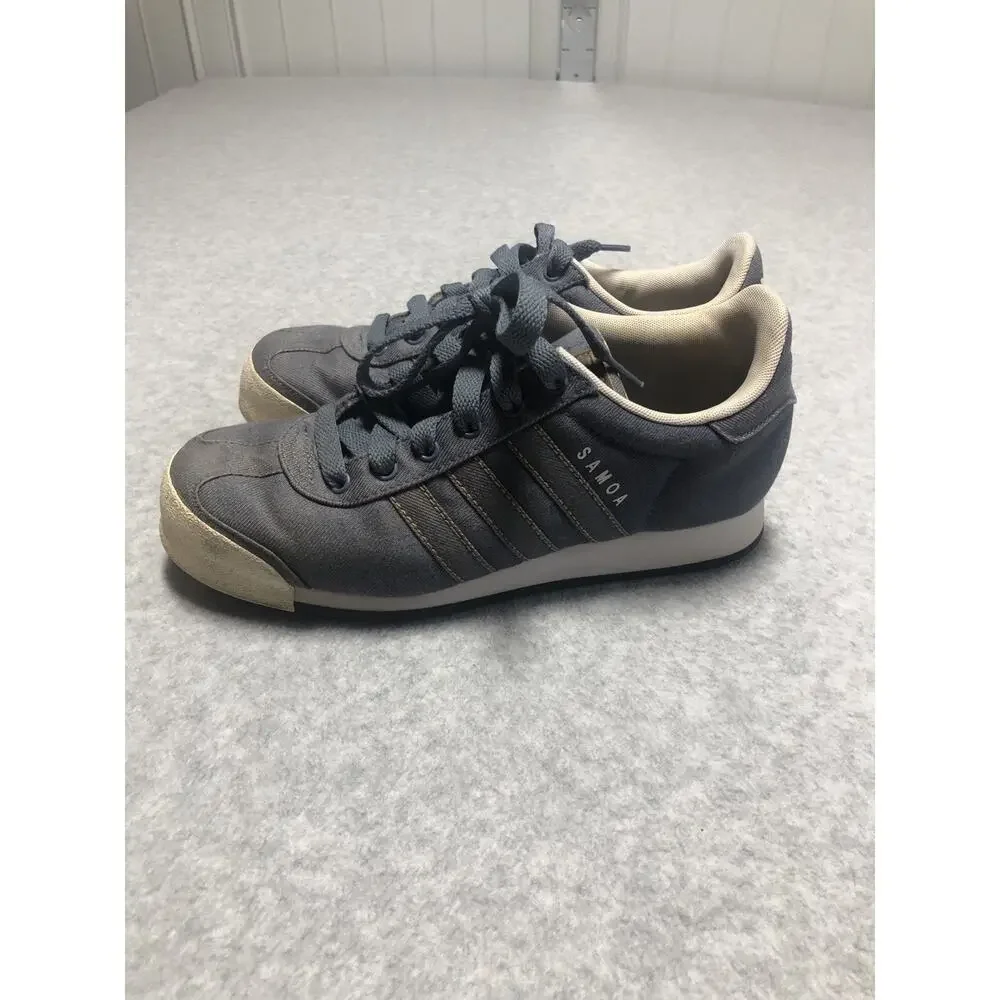 Adidas Samoa Shoes Mens Size 7.5 Blue Gray Tennis Walking Low Top