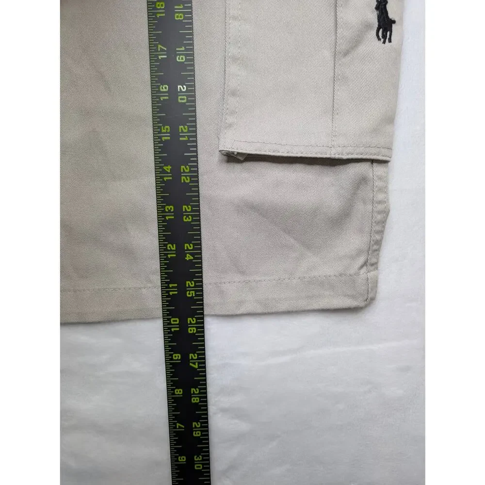 Polo Ralph Lauren Vintage Y2K Mens Khaki Cargo Shorts - 40 Waist Tan 90's Baggy‎