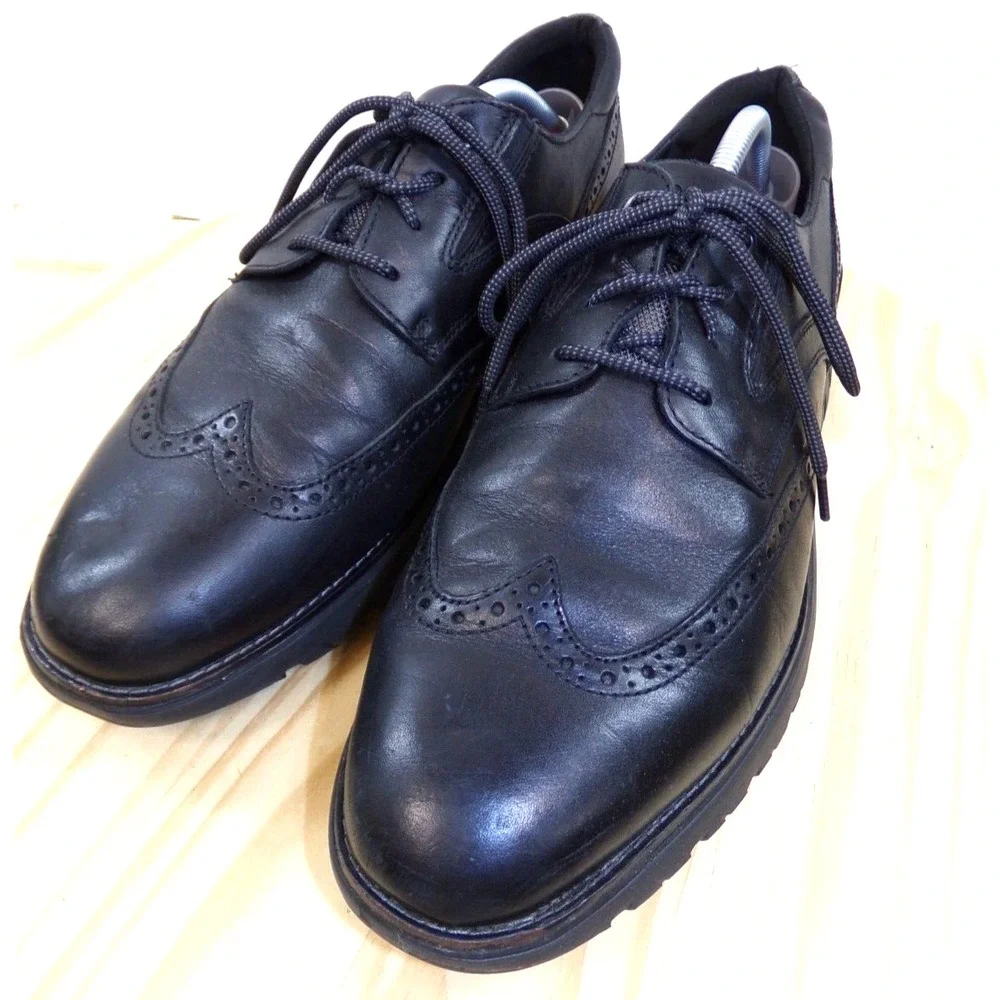 Rockport Total Motion Sport Wingtip Shoes C12661 Mens‎ Black Size 10.5 M READ