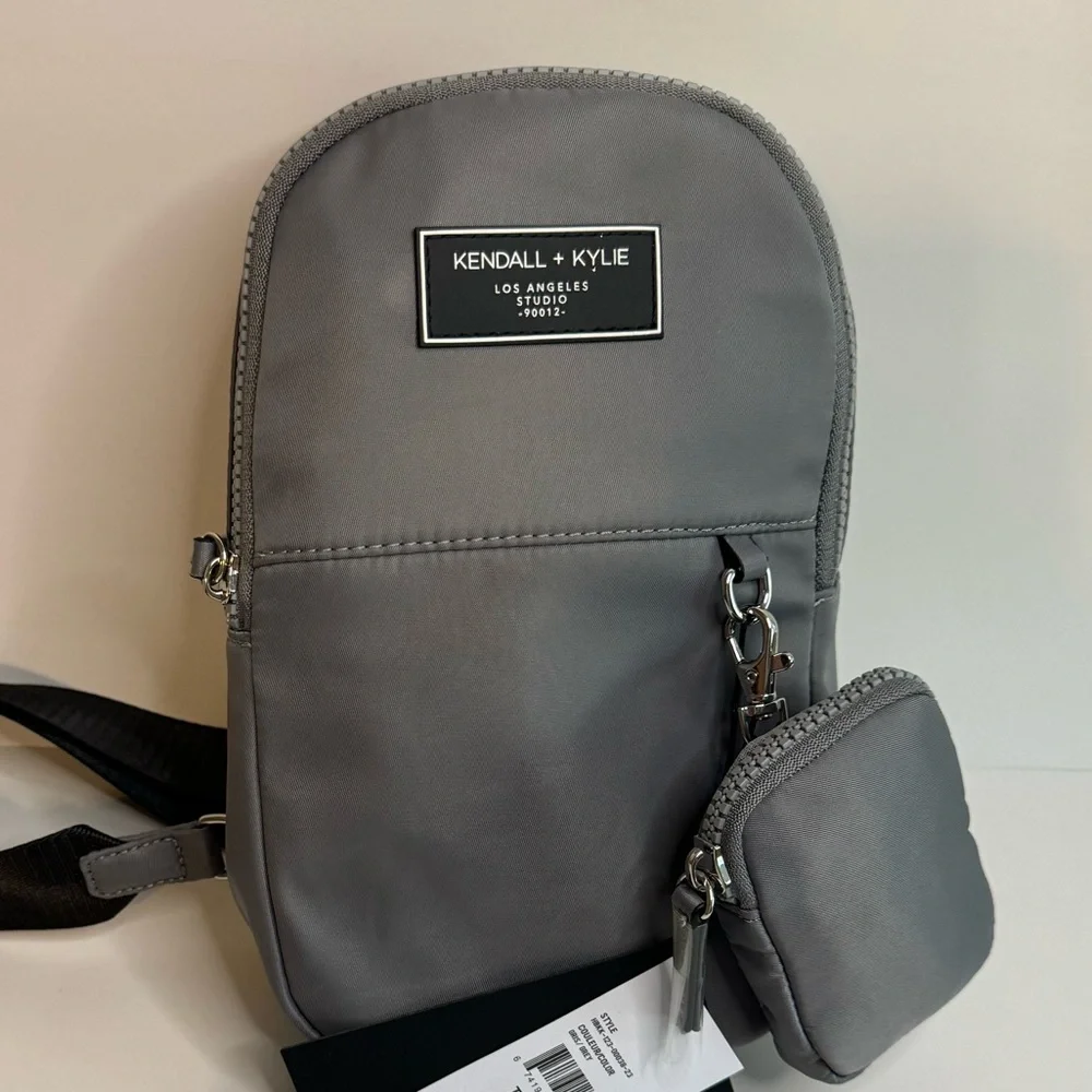 TOP SELLER Kendall & Kylie Gray Backpack Messenger Crossbody Adjustable NWT