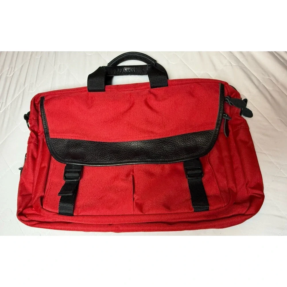 L.L.‎ Bean Traveler Red Laptop Briefcase Messenger Bag 12x19