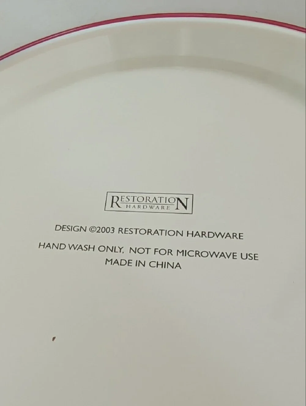 Restoration Hardware Cream Red Victorian Style 4 Tin Plates W/ Container Holiday