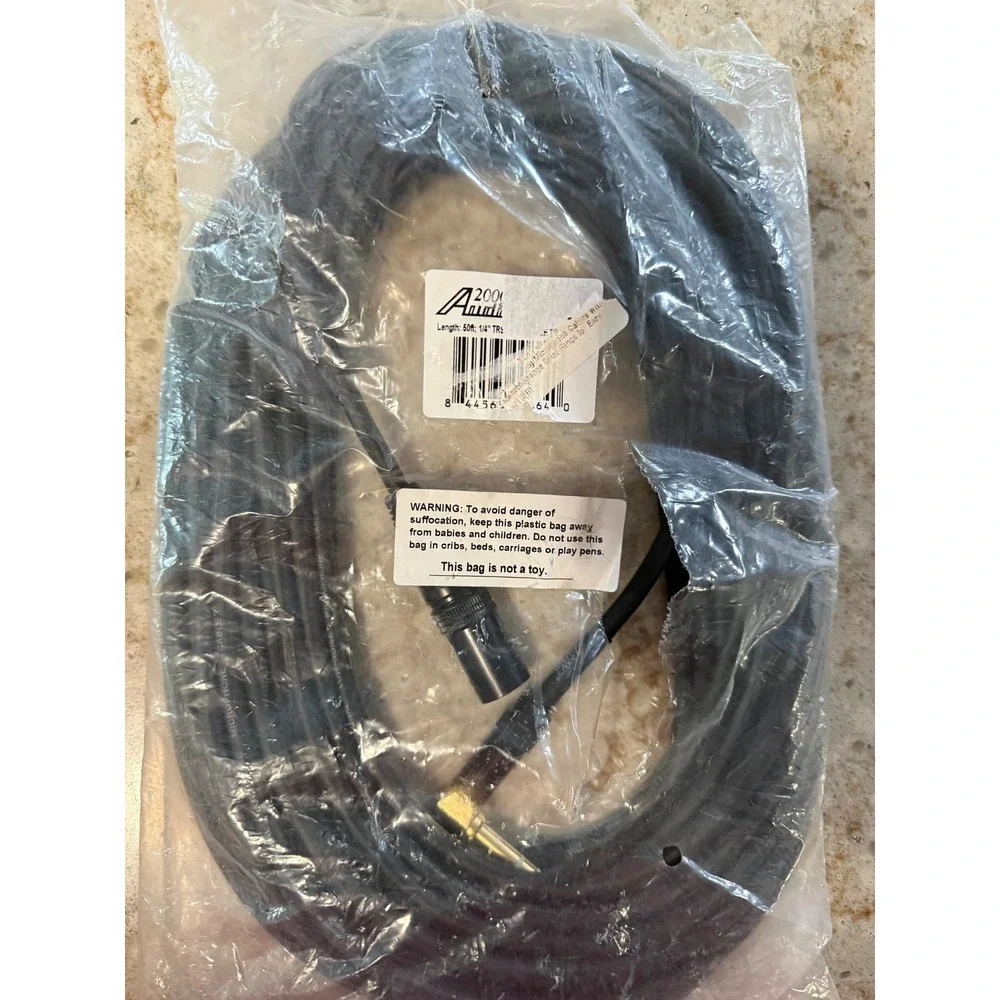 A2000 Audio 50ft 1/4 TRS Right Angle to XLR Male Microphone Cable Gold Plated