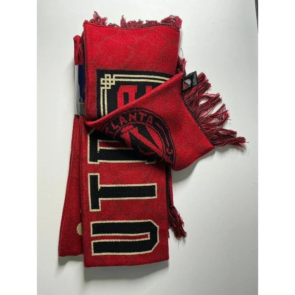 MLS Atlanta United Reversible Scarf Bundle Red Black Gold NWT 2 Piece Set