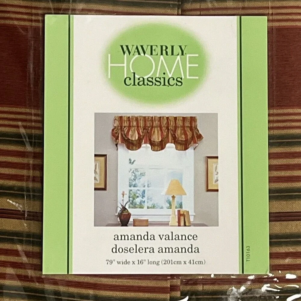 Waverly Home Amanda Valance Red Sweetwater Stripe 16