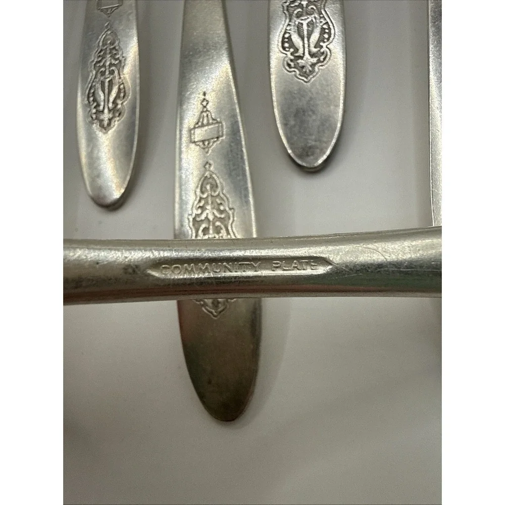 Vintage BIRD OF PARADISE Oneida Community Plate Tea/Soup Spoons Set of 13