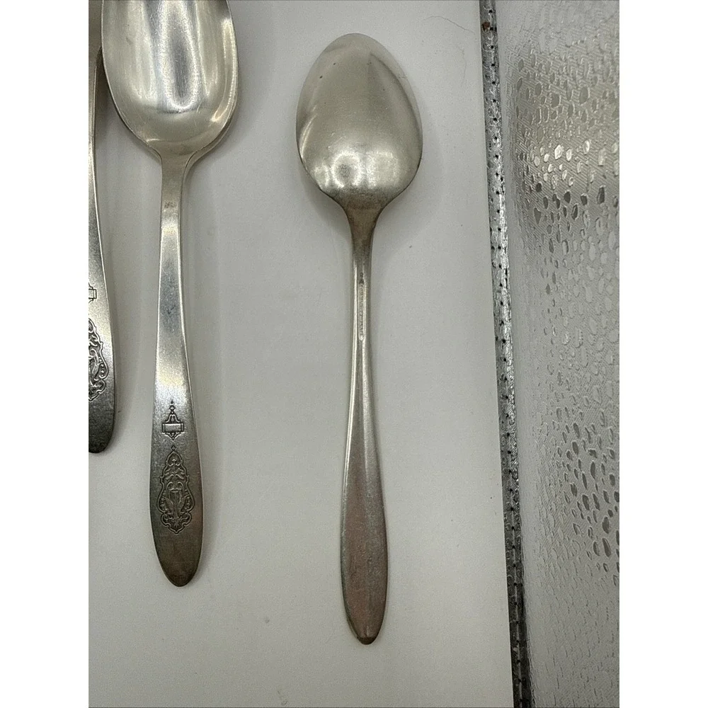 Vintage BIRD OF PARADISE Oneida Community Plate Tea/Soup Spoons Set of 13