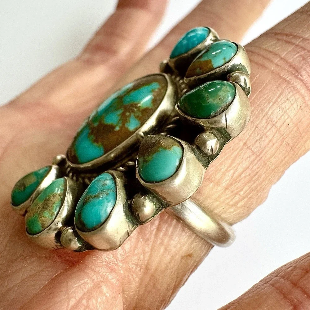 Native American Navajo Indian Turquoise Jewelry face ring