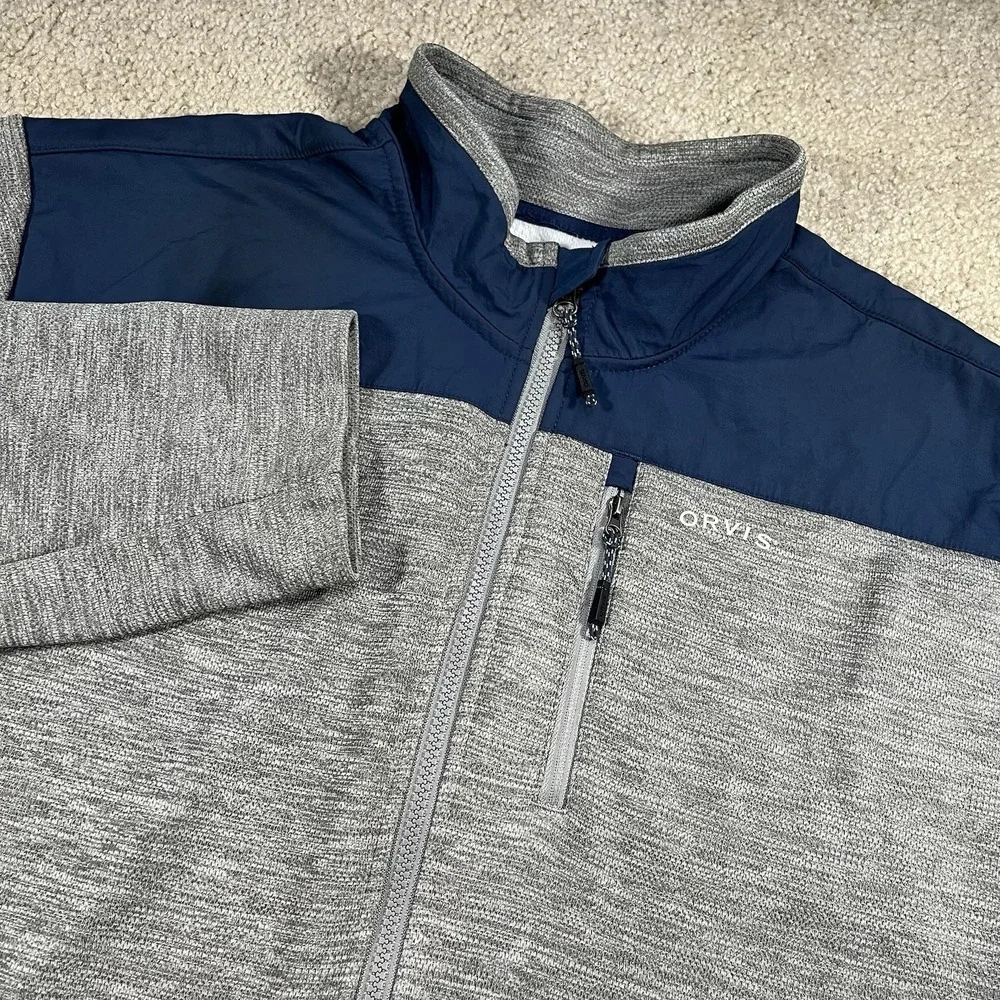 Orvis Classic Collection Full Zip Jacket Men's Size 2XL Gray Long Sleeve Jacket