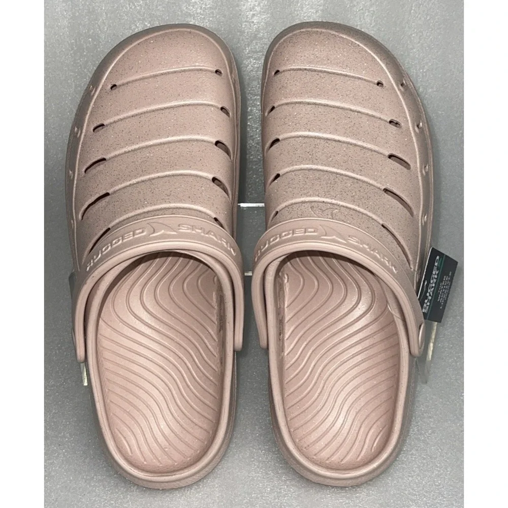 Rugged Shark Women's Comfort Eva Clog Sandals Baby Pink w/ Glitter‎ Size 10 NEW