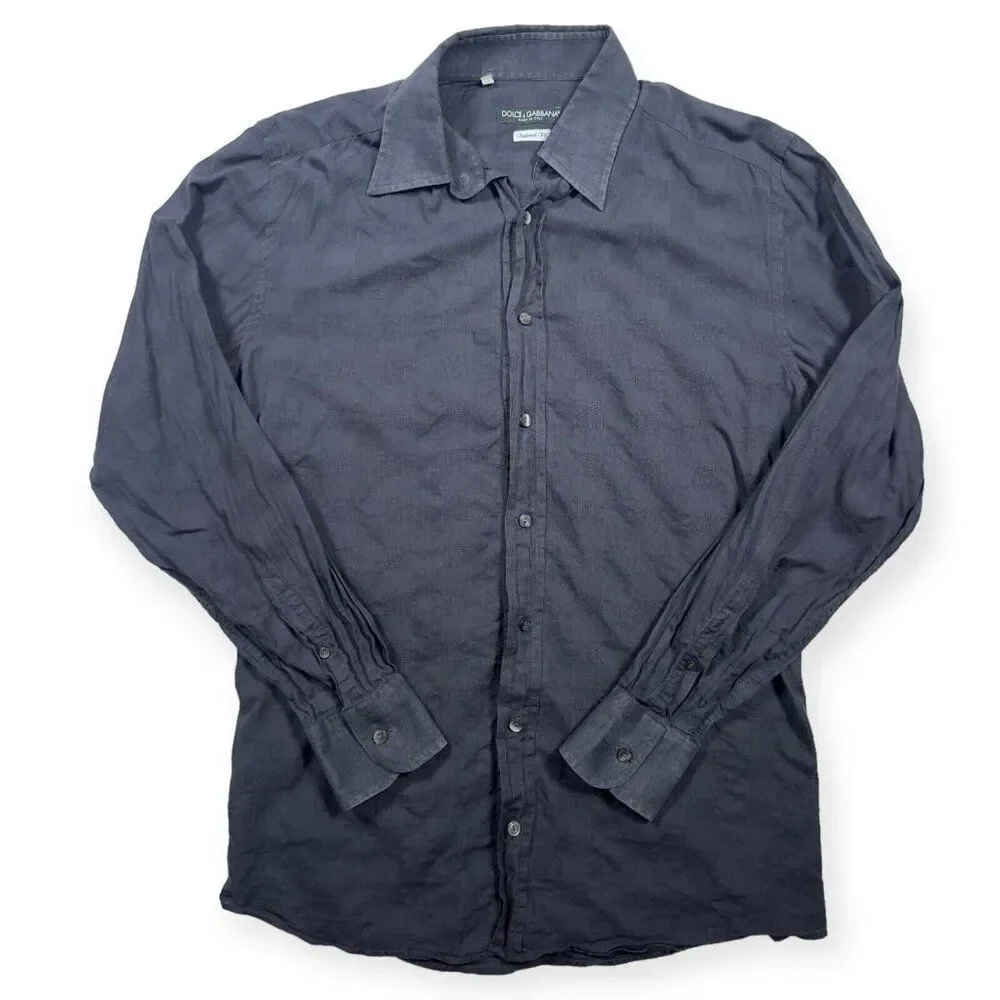 Dolce and Gabbana Black Tailored Fit button down 15.5/40‎