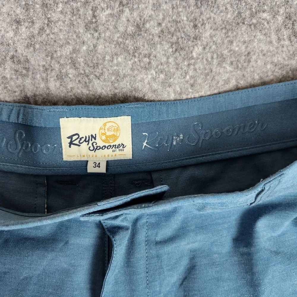 Reyn Spooner 24 7 Performance Hybrid Shorts Men 34‎ Blue Stretch Casual Golf