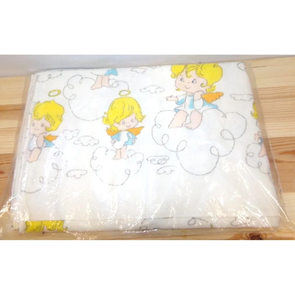 Vintage Baby B Receiving Blankets Angels Made for Belk Stores New Sealed‎ 26x34