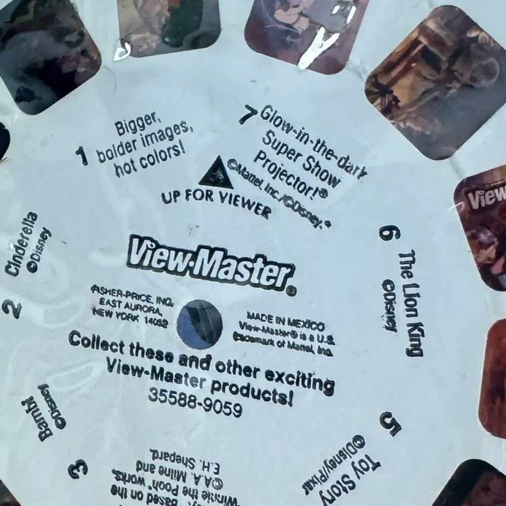 Vintage View-Master Red Viewer with Yellow Storage Case and Disney Sesame Reels