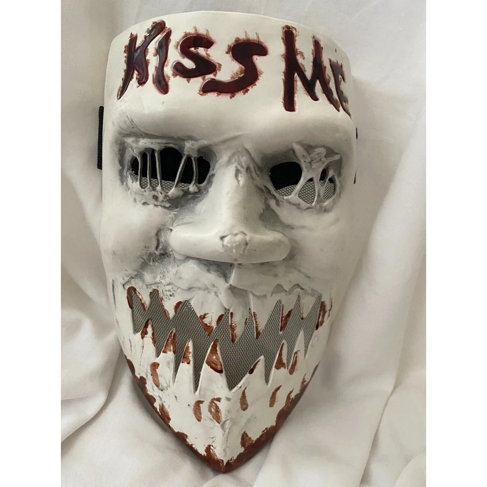 The Purge KISS ME Anarchy Movie‎ Horror Halloween Costume Masquerade Mask Scary!