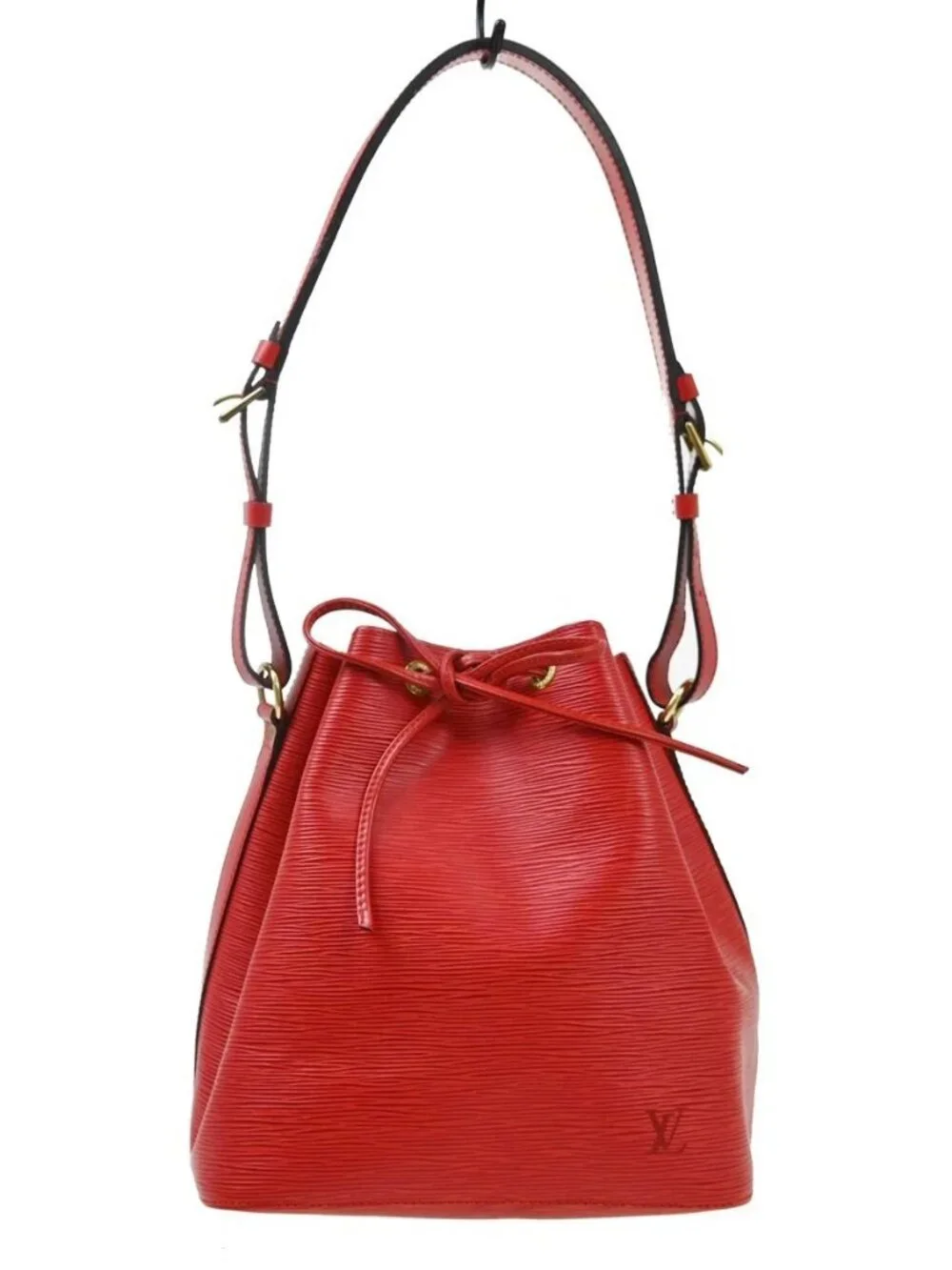 Best05 Louis Vuitton Red Epi Petite Noe Shoulder Bag