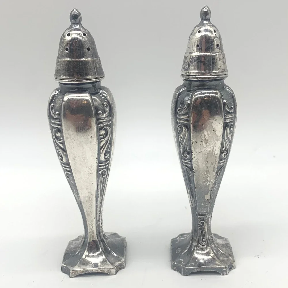 Harmony House Salt and Pepper Shakers Silver Plated Personality by Masco Vintage