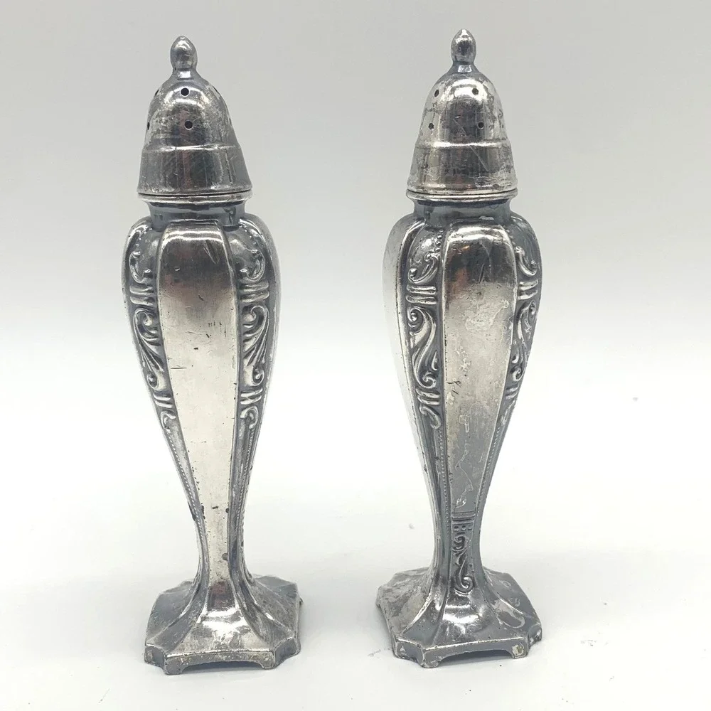 Harmony House Salt and Pepper Shakers Silver Plated Personality by Masco Vintage