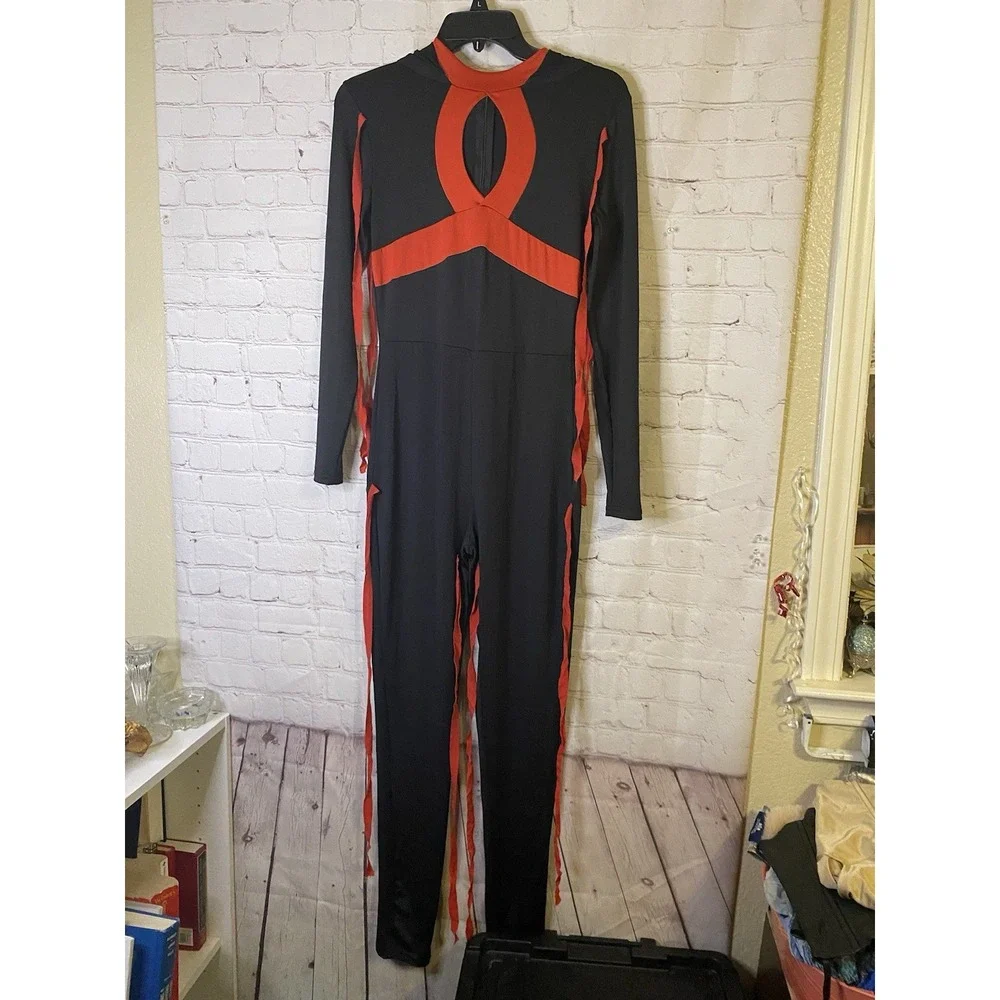 Adult Costume Sz Sm Black‎ & Red Complete Outfit  NICE Halloween