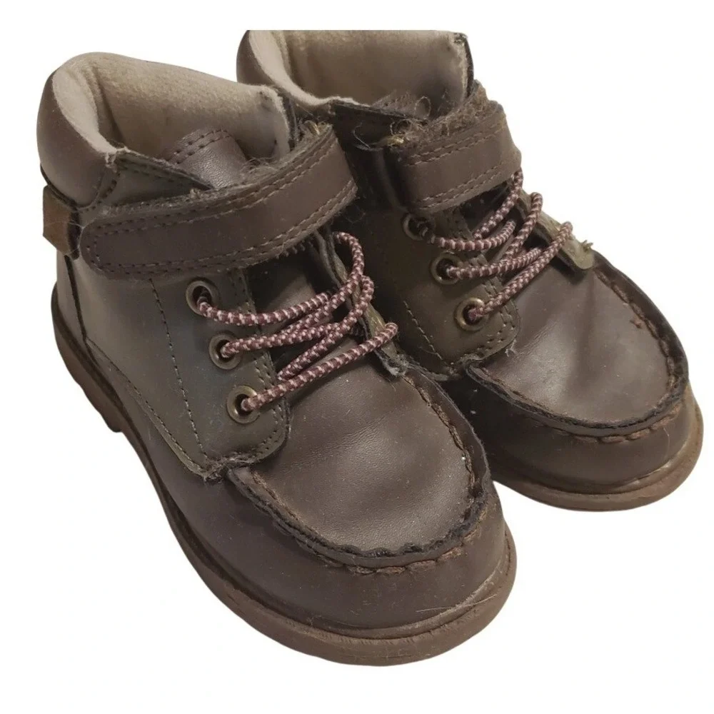 OshKosh B'Gosh Brown and Green boys Haslett Ankle Boot‎ SZ:7