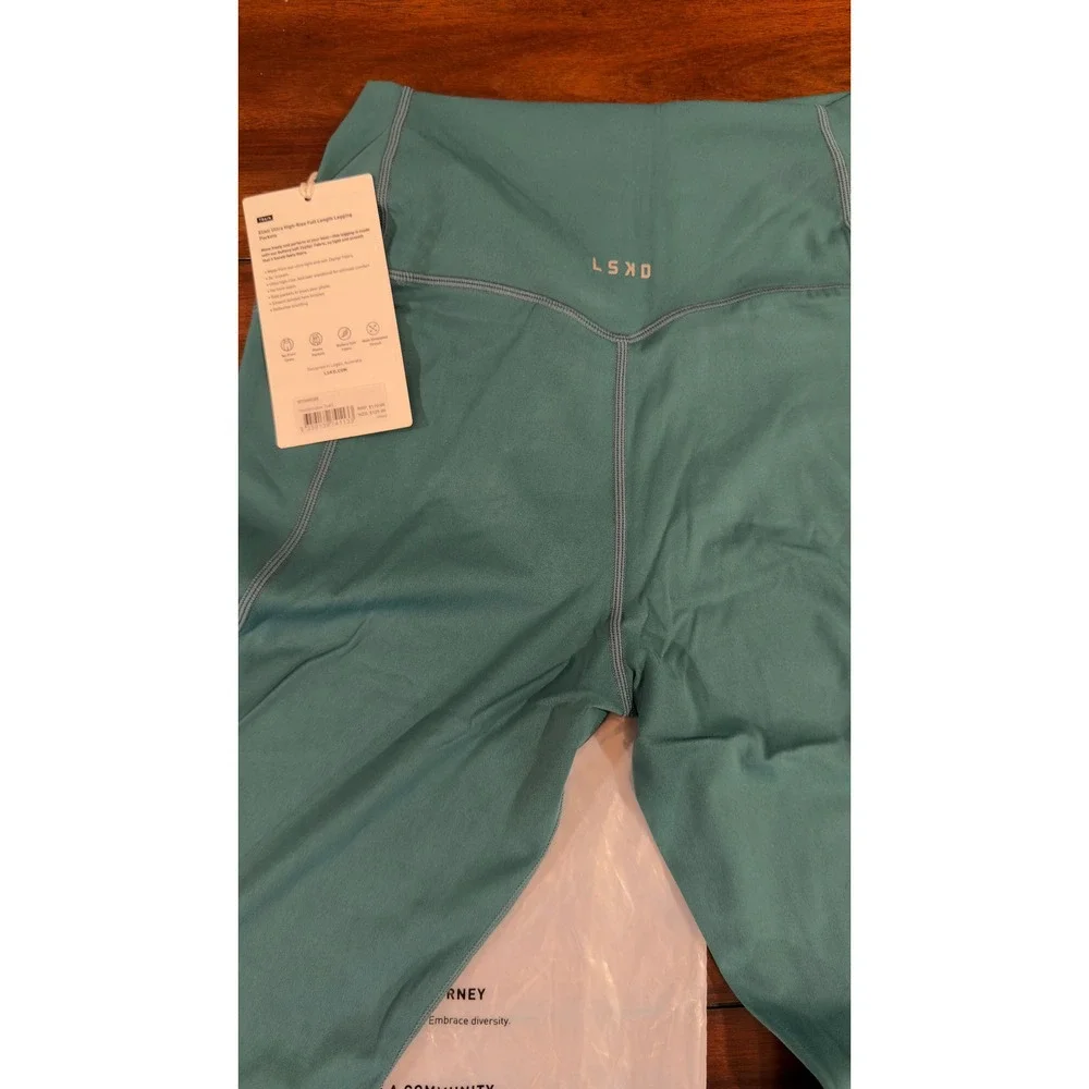 LSKD Elixir Ultra High-Rise Full Length Legging Pockets Teal Women's L, NEW, NWT