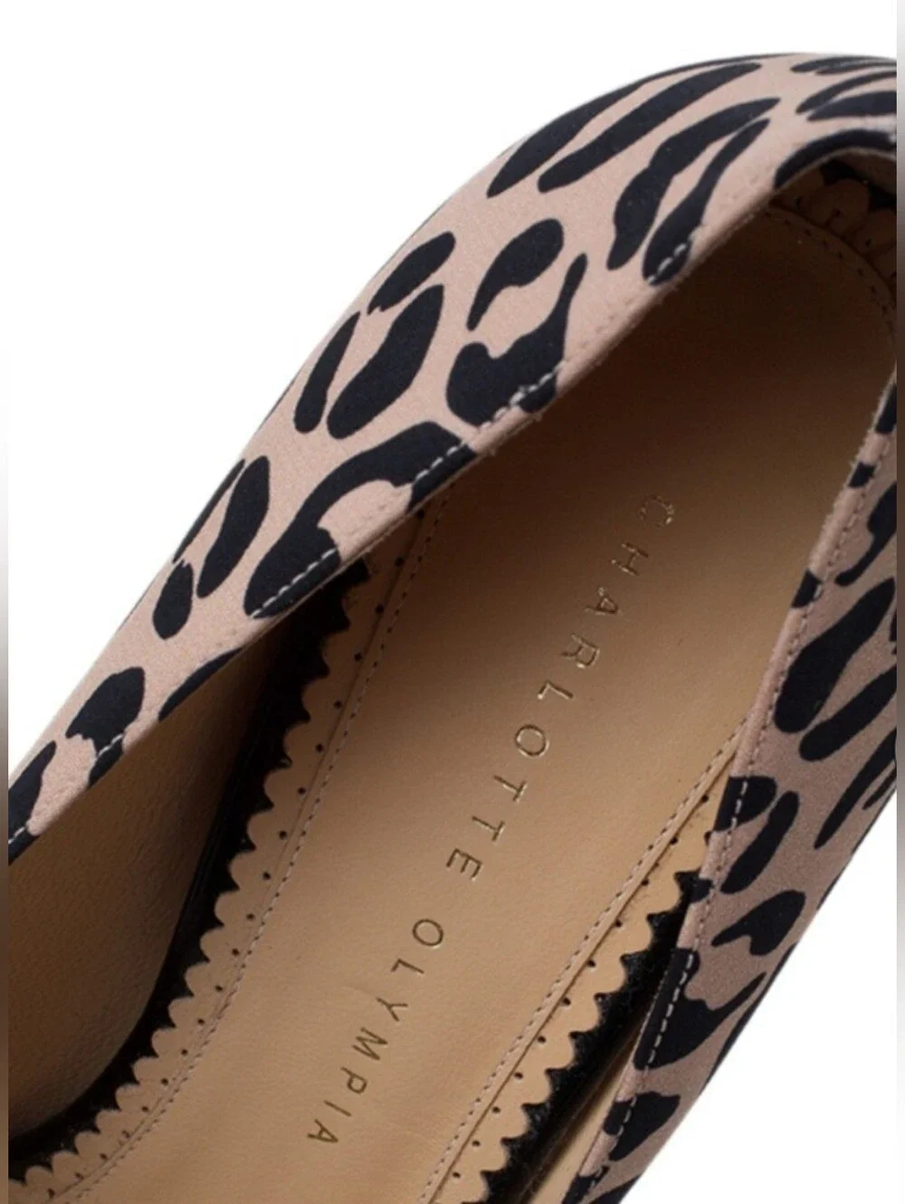 Charlotte Olympia Shoes, Size 6.5, Leopard Print Leather Platform Heels