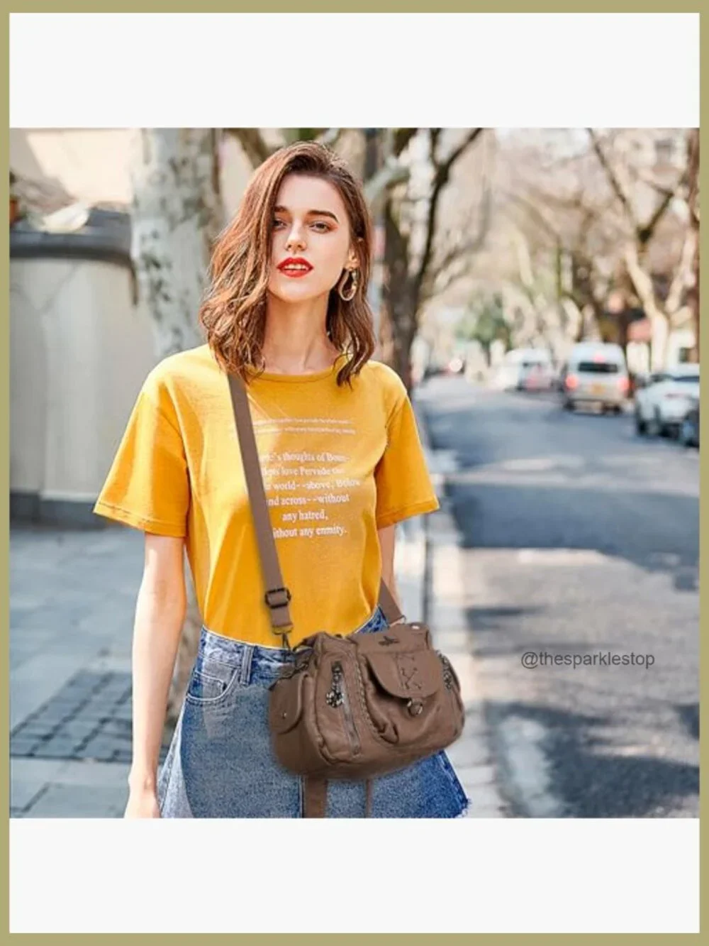 Vegan Leather Hobo Shoulder Bag with Multi Pockets Crossbody Tote