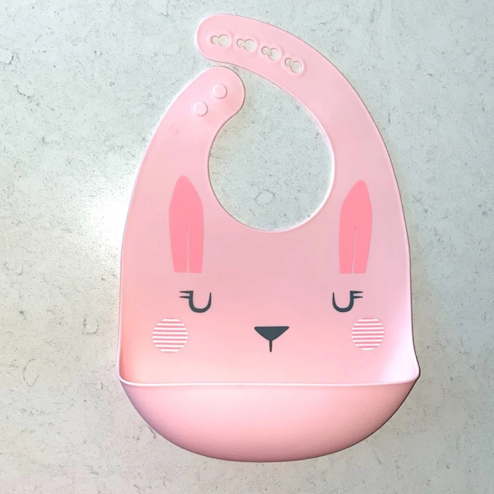 Pink Silicone Baby‎ Bib