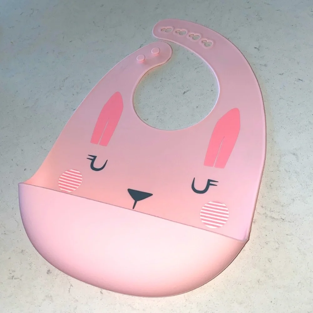 Pink Silicone Baby‎ Bib