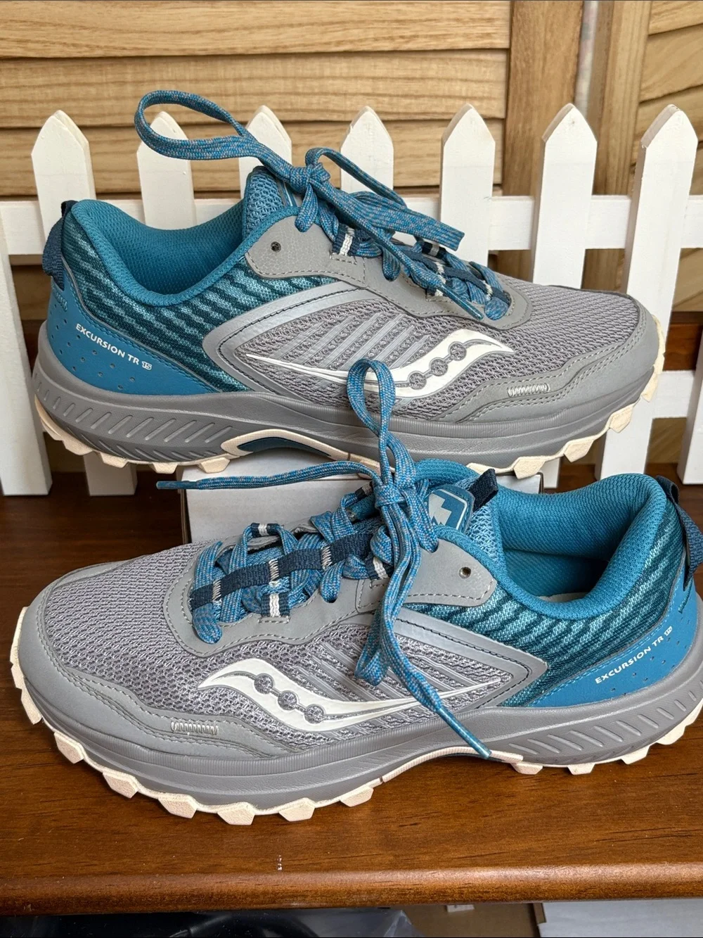 Saucony 8 Wide Excursion TR15 Alloy Topaz Trail Running Shoes Sneakers