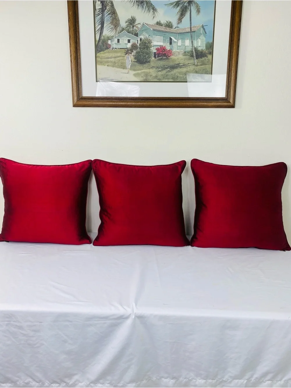 Pier 1 Wine Red Silk Pillow Cover - Silk/Down filled/ CLEANED