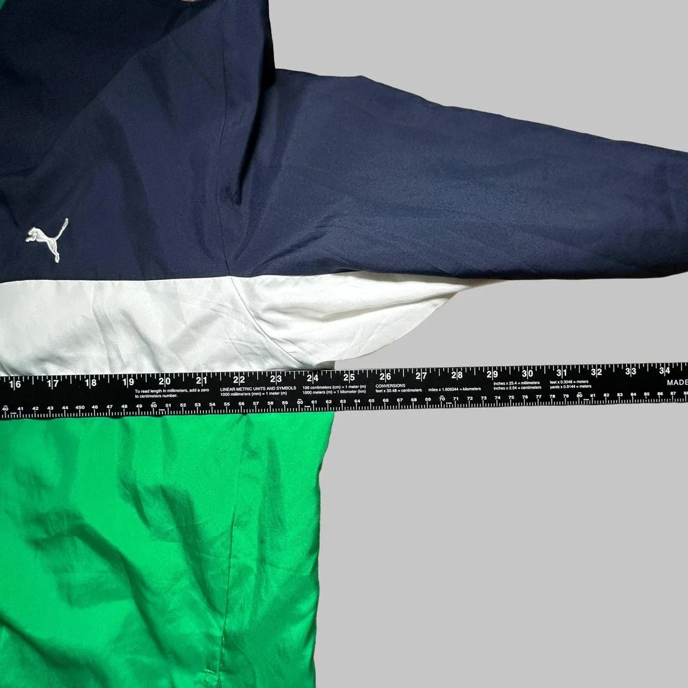 Discontinued Vintage Puma Heroes Nylon Glanz Track Jacket XL Navy Green White