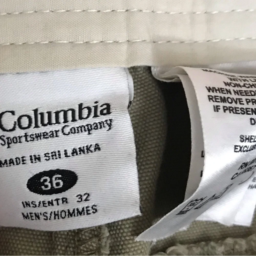 𝅺COLUMBIA Mens Cotton Easy Fit Omni Shield Classic Khaki Cargo Pants Size 36X32