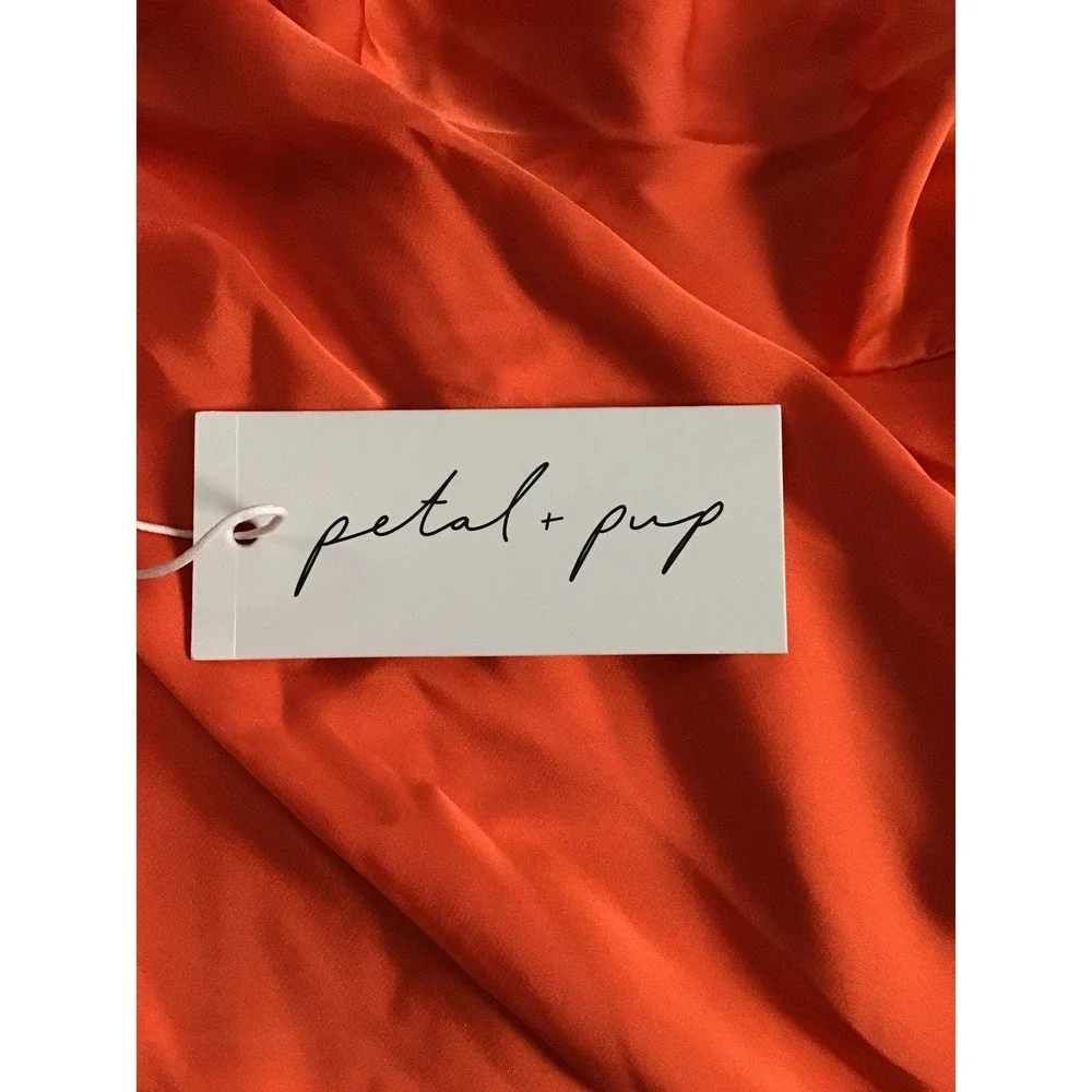 Petal & Pup Women's Red V Neck Long Sleeves Krista Gradient Jumpsuit Size S NWT
