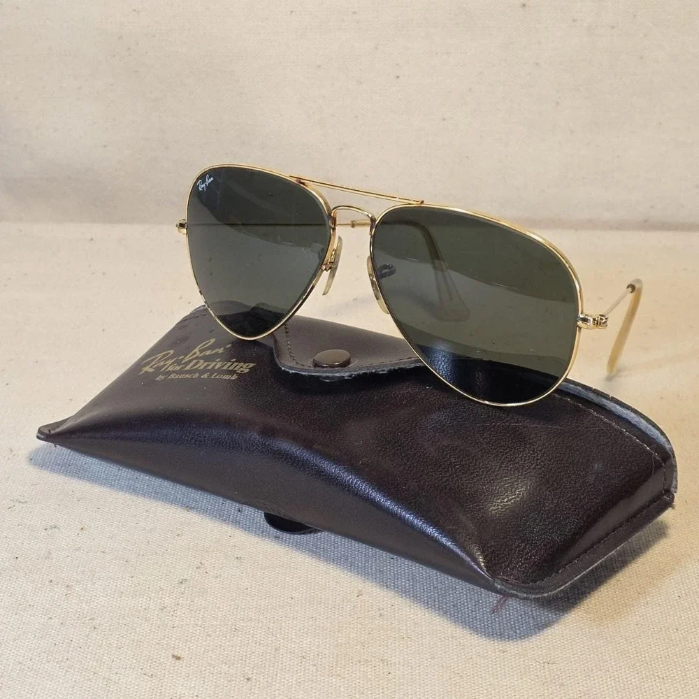 Vintage B&L Ray-Ban‎ Aviator 58mm Gold USA 