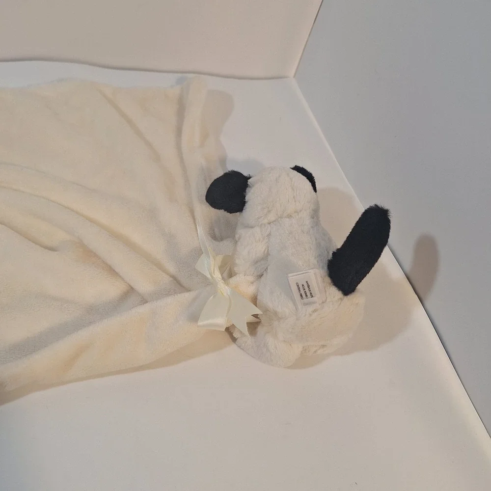 Jellycat Baby Raddle Dog White Black & Security Blanket Lovey Stuffed Animals