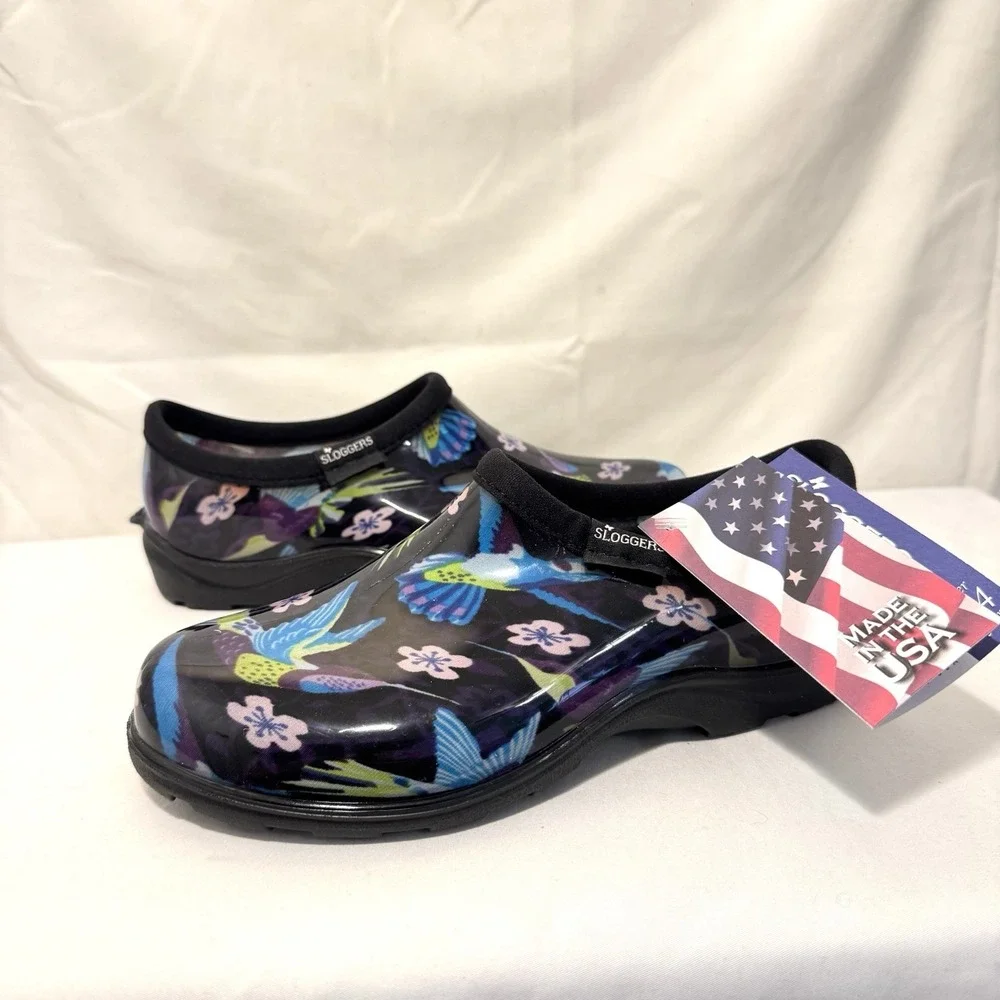 Sloggers Garden Clogs Hummingbird And Flowers Women's Us Size 6 NWT‎