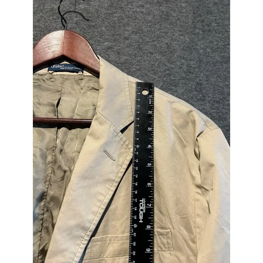 Polo Ralph Lauren Mens‎ Tan Beige Two Button Blazer Jacket size 42L