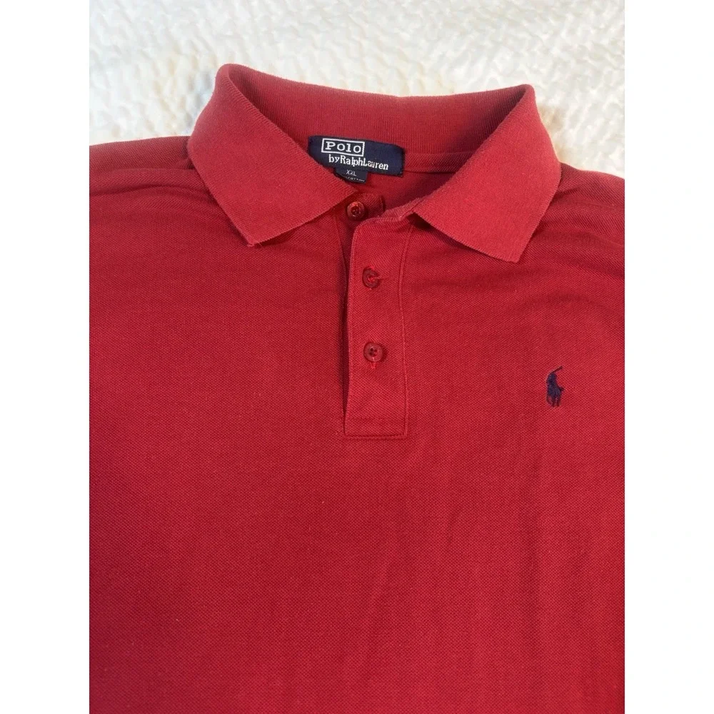 Vintage Polo Ralph‎ Lauren Shirt XXL Men's Classic Solid Long Sleeve 2XL Big Red