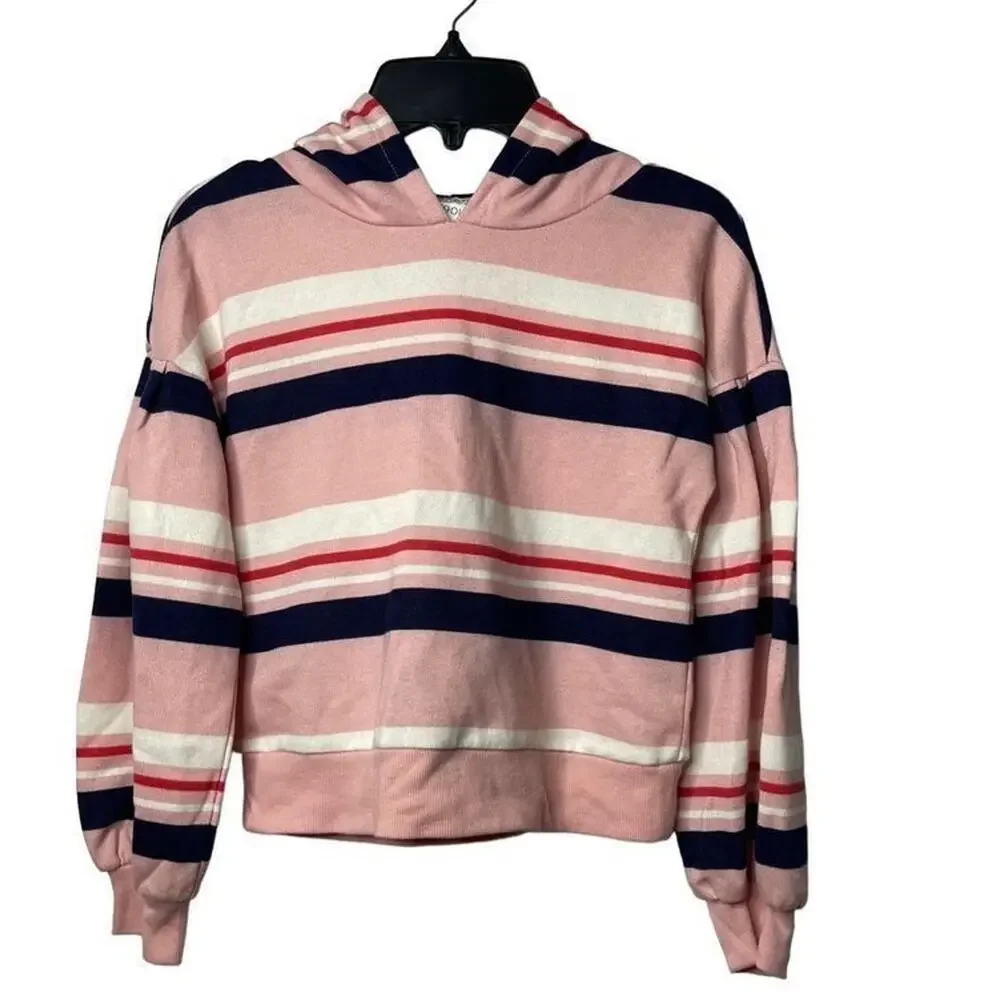 1901‎ Girls Striped Blouson Sleeves Hoodie Sweatshirt Size Small 7/8