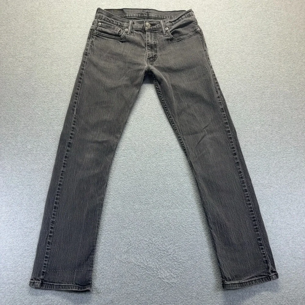 Levis 514 Jeans Mens 31X32 Black‎ Straight Low Rise Stretch Distressed Denim