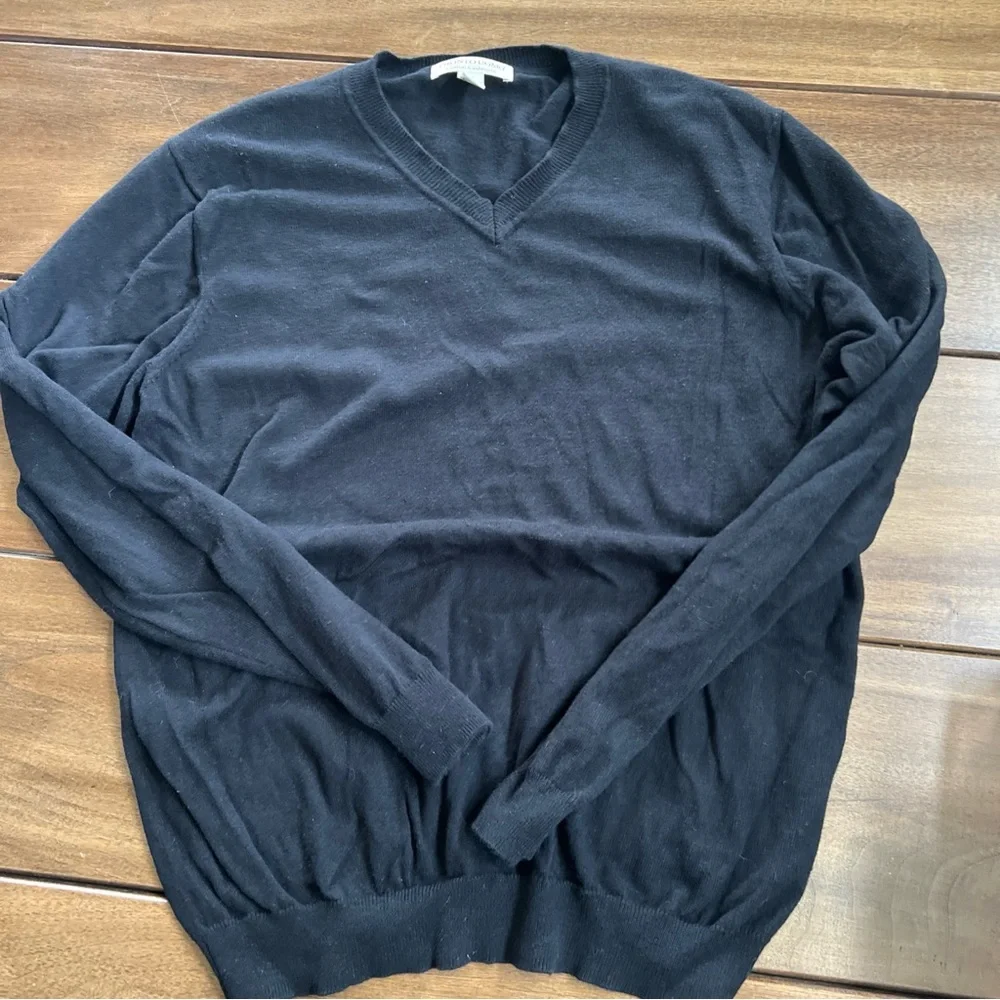 Pronto Uomo Black Cotten Cashmere V-Neck‎ Sweater