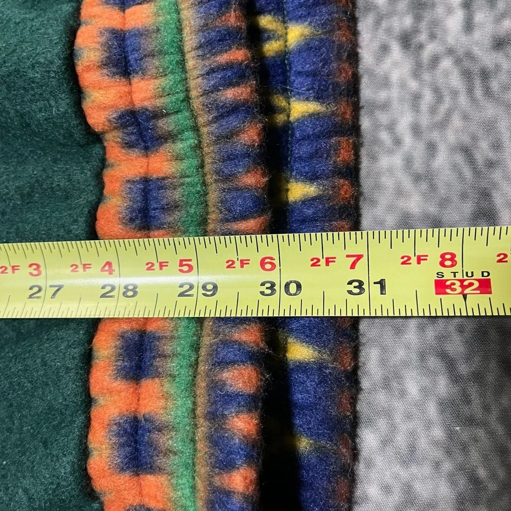 Vintage Slick Jeanswear Fleece Jacket Mens XL Green‎ 1/4 Zip Aztec 80s 90s