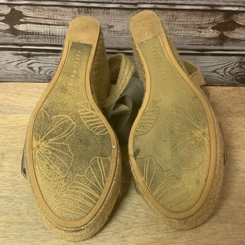 Yellow Box Silver Espadrille Wedge Sandals‎