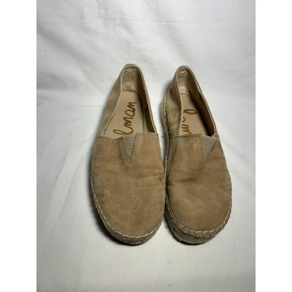 Sam Edelman Charlene‎ Nude Suede Flat Espadrilles 7.5 EUC S5