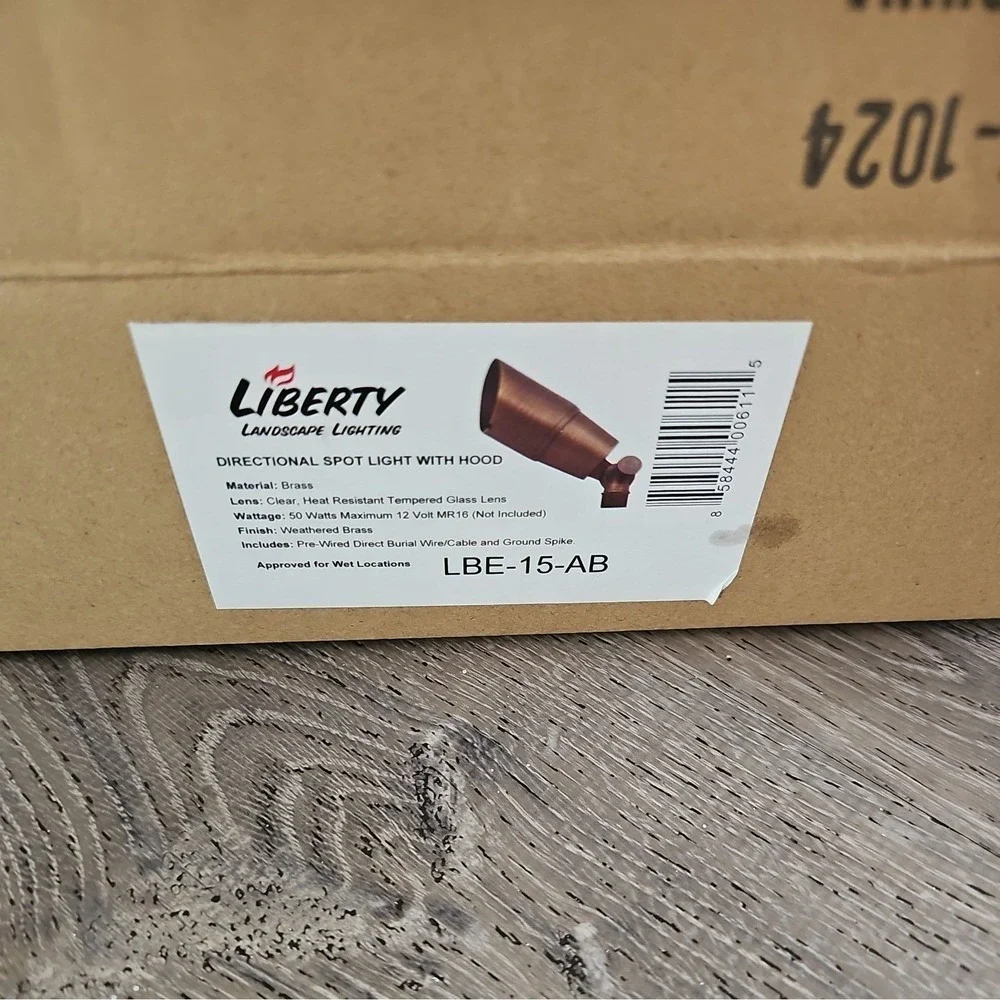 Liberty Landscape Lighting Spot Light with Hood‎ - Weathered Brass