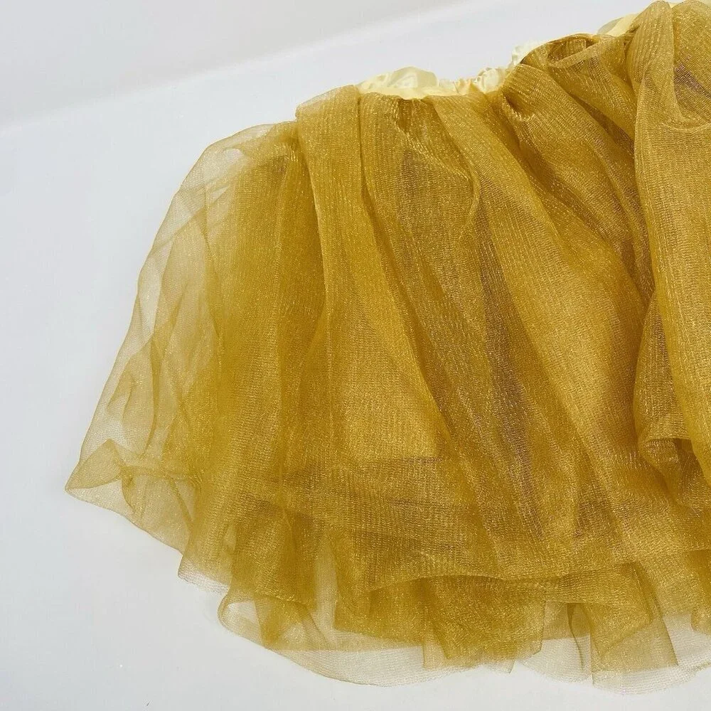 Youth Child Size S/M Mesh‎ Tutu Skirt Gold Ideal for Play Pretend Halloween 438